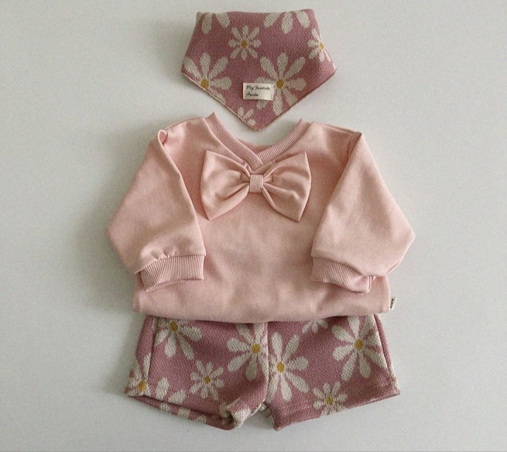 Felpa fiocco rosa 100% cotone