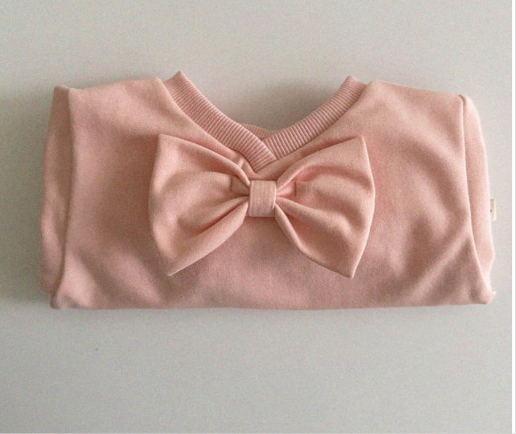 Felpa fiocco rosa 100% cotone